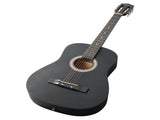 Matte Black 38-inch Round Acoustic Guitar with Picks, Strings, Capo, Case, Tuner, and Strap 86154448