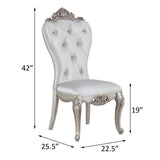 Cream and Golden Ivory Tufted Side Chairs B062P182713