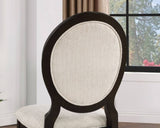 ZUN Transitional Espresso and Ivory Side Chairs Set of 2 Chairs Dining Room Furniture 100% Polyester B011P151399