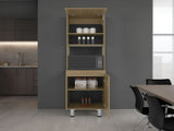 Fingal Kitchen Pantry with Microwave Space, Four Shelves and Closed Storage, Natural Oak B097P474321