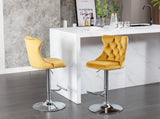 Furniture,Swivel Velvet Barstools Adjusatble Seat Height from 25-33 Inch, Modern Upholstered Chrome 66442886