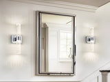 Contemporary Crystal Wall Light, Chrome Finish with Bubble Crystal, 2-Light Sconce for Bathroom, W1340P225796