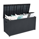 ZUN 113gal 430L Outdoor Garden Plastic Storage Deck Box Chest Tools Cushions Toys Lockable Seat 44898789