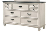 Beautiful Farmhouse Two-Tone Finish 1Pc Dresser Storage Drawers Bedroom Furniture Black Nickel B011P228559