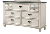 ZUN Beautiful Farmhouse Two-Tone Finish 1Pc Dresser Storage Drawers Bedroom Furniture Black Nickel B011P228559