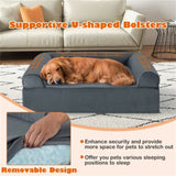 40" Orthopedic Dog Sofa Dog Bed Memory Foam Pet Bed Pet Sofa with Headrest for Large Dogs 03825372