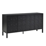 Stylish Storage Cabinet Sideboard Wooden Cabinet with Unique Geometric Circle Door Design,Suitable W2696P256250