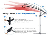 10FT Offset Hanging Patio Umbrella Outdoor with Push Button Tilt & Self-Locking, Polyester Shade, 8 95615093