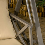 3-Seat Patio Swing Chair, Porch Swing Glider with Cushion, 3 Throw Pillows & Adjustable Canopy for W2225142478