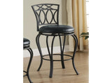 Black Swivel Bar Stool with Upholstered Seat B062P145672