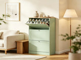 Modern Shoe Storage Cabinet, Entryway Shoe Organizer with 3 Flip Drawers & Adjustable Shelves, 09405616