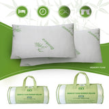 ZUN 2Pcs Bamboo Memory Foam Pillow Hypoallergenic Bed Pillow For Head Neck Rest Sleeping Shredded Pillow 16095483