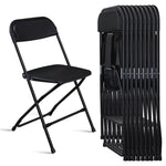 ZUN 10pcs Injection Molding Classic Garden Plastic Folding Chair Black 60667499