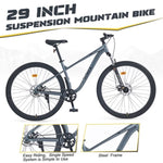 ZUN 29 Inch Wheels Single Speed Mountain Bike, for Men Women Boys and Girls, Front Suspension, Steel W1019P225365