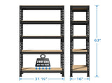Metal Storage Shelves 32" W x 16" D x 63" H Adjustable Heavy Duty Shelving for Garage,1400lbs 35452894