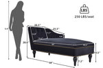 ZUN [New+Video] 58''Velvet Chaise Lounge,Button Tufted Right Arm Facing Lounge Chair with Nailhead Trim WF297646AAB