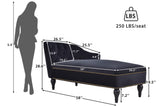 ZUN [New+Video] 58''Velvet Chaise Lounge,Button Tufted Right Arm Facing Lounge Chair with Nailhead Trim WF297646AAB