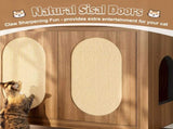 Cat Litter Box Enclosure, Hidden Cat Litter Box Furniture with Scratching Board Doors and Storage 06632538