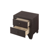 Wooden Nightstand with 2 Drawers in Espresso Finish B016P252964