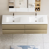 ZUN 72" Floating Bathroom Vanity with Sink, Modern Wall-Mounted Bathroom Storage Vanity Cabinet with Two W1573P152708