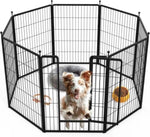 ZUN Dog Playpen, 40" Height 8 Panels Fence with Anti-Rust Coating, Metal Heavy Portable Foldable Dog Pen W1134P237567