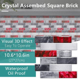 48 Pcs Red Marble Look Peel And Stick Wallpaper PVC Waterproof Self-Adhesive Tile Backsplash For 57663144