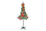 ZUN 6 FT Snow Flocked Pre-lit Artificial Pop Up Christmas Tree with 150 Warm Lights and Red & Green 26844642