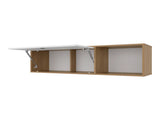Natural Oak and White Wall-Mounted Cabinet with Lift-Up Door B062P290295