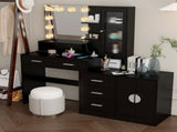 Large Makeup Vanity with Lights, Vanity Table with Charging Station, Vanity Desk with Mirror and 10 34862814