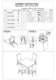 ZUN Modern 5pc Counter Height Dining Set Kitchen Dinette Marble Top Table and 4x High Chairs White B011P184983