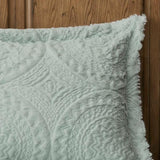 Twin Embroidered Medallion Faux Fur Ultra Plush Comforter Mini Set B03597229