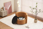 ZUN 029-Teddy Fabric Swivel And Storage Chair With Back Cushion For Living Room,Khaki W527P166252