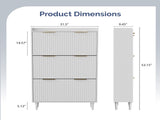 () 3-Drawer Shoe Cabinet with Top Grille Panel MDF Door Panels with 61739478