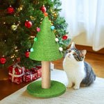 ZUN 25in Christmas Tree Scratching Post, Cute Cat Scratcher with Natural Sisal Covered Frame & Colorful 49120515