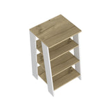 Cabinet 29.7H", Four Shelves, Vertical, Light Oak / White B097133248