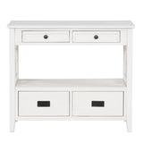 36'' Farmhouse Pine Wood Console Table Entry Sofa Table with 4 Drawers & 1 Storage Shelf for W120246661