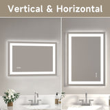 20x28" Frameless Tempered MirrorDual LED Light StripsFront and Back Lighting T3177P320552