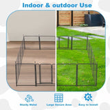 ZUN 16 Panels Dog Playpen for outdoor,yard,camping,31.6"Height dog fence with 2 doors. 00676865