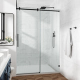 60*76 "Fixed & Sliding Shower Door, Square Tube Hardware, Clear Glass Shower Door, 3/8 SGCC 39529330