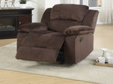 Motion Recliner Chair 1pc Rocker Recliner Couch Living Room Furniture Chocolate Padded Suede Metal B011P163887
