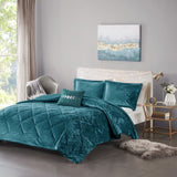 King/Cal King Velvet Duvet Cover Set with Throw Pillow B03596073