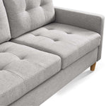 ZUN 87 Inches Wide Modern Convertible Sofa & Chaise, L Shaped Tufted Fabric Couch, Reversible B082111420