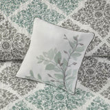 6 Piece Printed Quilt Set with Throw Pillows Aqua Full/Queen B03597394