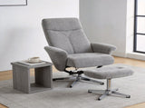 Swivel chenille Recliner with Ottoman Chair Modern Armchair Ergonomic Push Manual Reclining Footrest W1622P460966