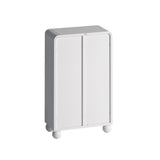 ZUN 45.28" H Cabinet, Bathroom Floor Cabinet with Glass Door and Shelves, Freestanding Display W757P205953