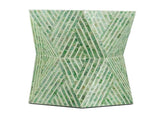 19x19x20" Tapered Green Garden Capiz Stool, Accent Side Table W2078P487549