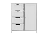 White Bathroom Storage Cabinet, Floor Cabinet with Adjustable Shelf and Drawers W40914883
