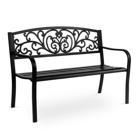 ZUN 50" Iron Outdoor Courtyard Decoration Park Leisure Bench 63727074