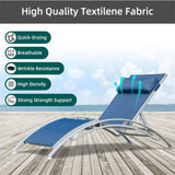 Pool Lounge Chairs Set of 3, Adjustable Aluminum Outdoor Chaise Lounge Chairs with Metal Side Table, W1859109831