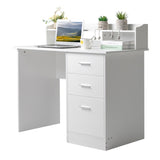 ZUN FCH 110*50*95cm Particleboard Paste Triamine Desktop Storage Layer Three Drawers Computer Desk White 37862423